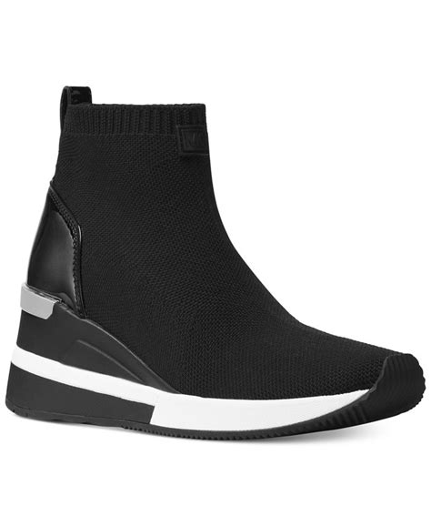 michael kors bootie wedge black skyler|Michael Kors sock booties.